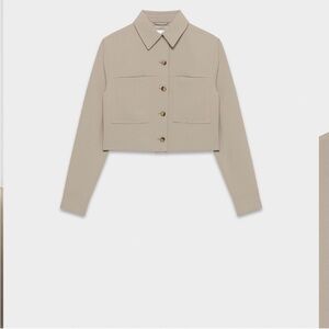 Aritzia Cropped Button-Up Jacket in Taupe (Nomad Taupe)  cropped
